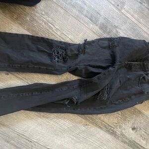PacSun Black Skinny Jeans with Distressed Details